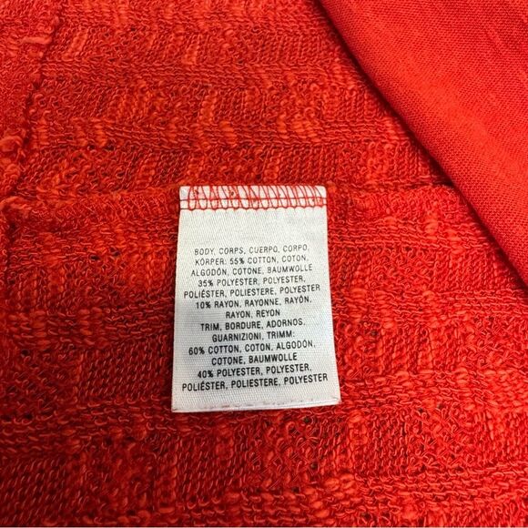 Anthrolologie Brand Women Knit Jersey T Tee Shirt Bright Orange Red M Med Medium - Picture 7 of 13